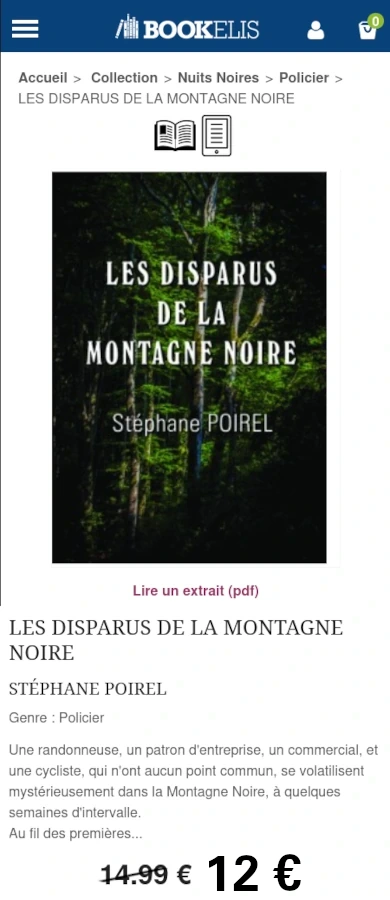 Roman Les disparus de la Montagne Noire Bookelis Promo de Noël
