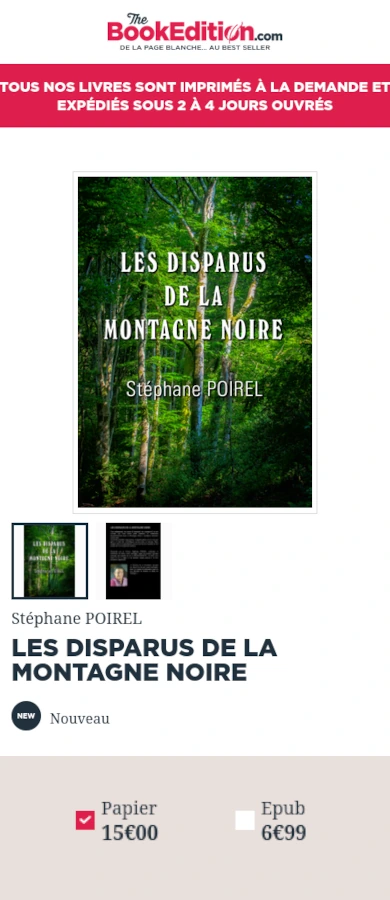 Roman Les disparus de la Montagne Noire chez Thebookedition.com